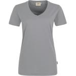 Silberne Hakro Performance V-Ausschnitt V-Shirts für Damen Größe S 