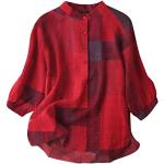Pinke Bestickte Vintage Langärmelige Rollkragen T-Shirts aus Chiffon mit Kapuze für Damen Größe 5 XL Große Größen für den für den Sommer 