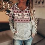 Casual Langärmelige Damenhoodies & Damenkapuzenpullover aus Polyester mit Kapuze Größe L Weihnachten für den für den Herbst 