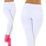 Weiße Jela London Slim Fit Jeans aus Baumwollmischung für Damen 