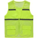 Grüne Sexy Atmungsaktive Damenarbeitsjacken & Damenbundjacken mit Reißverschluss aus Mesh mit Reflektoren Größe 4 XL für den für den Herbst 