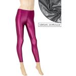 Anthrazitfarbene Wetlook-Leggings & Glanzleggings aus Polyamid für Damen 