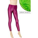 Neongrüne Wetlook-Leggings & Glanzleggings aus Polyamid für Damen 