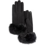Schwarze Gefütterte Handschuhe für Damen für den für den Winter 