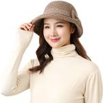 Khakifarbene Vintage Schlapphüte aus Filz für Damen Einheitsgröße für den für den Winter 