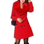 Rote Elegante Maxi Trenchcoats lang mit Gürtel aus Kunstfell Handwäsche für Damen Größe S für den für den Herbst 