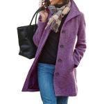 Violette Business Midi Kurzmäntel aus Wolle für Damen Größe XL für den für den Winter 