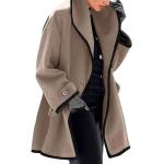 Kamelbraune Sexy Trenchcoats mit Knopf aus Wolle für Damen Größe M für den für den Herbst 