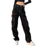 Schwarze Y2K Atmungsaktive Ripped Jeans & Zerrissene Jeans mit Reißverschluss aus Denim für Herren Größe M für Partys 