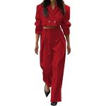 Rote Business Damenhosenanzüge aus Samt Größe S Große Größen für den für den Sommer 