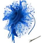 Royalblaue Vintage Trachtenhüte mit Federn für Damen für den für den Frühling 