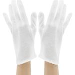 Weiße Buttinette Faschingshandschuhe aus Baumwolle für Damen 