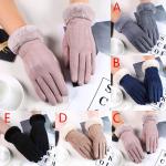 Schwarze Elegante Touchscreen-Handschuhe aus Leder für Damen für den für den Herbst 