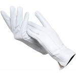 Weiße Winterhandschuhe aus Lammfell für Damen Größe 7.5 für den für den Winter 