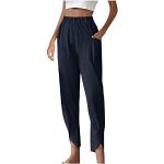 Dunkelblaue Elegante Atmungsaktive Capri-Jeans aus Kunstleder für Damen Größe XL für den für den Sommer 