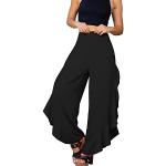 Schwarze Elegante Jeans-Schlaghosen mit Strass aus Softshell für Damen Größe XXL Tall für den für den Sommer 
