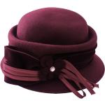 Bordeauxrote Wegener Anlasshüte aus Wolle 57 für Damen Größe 3 XL für den für den Herbst 
