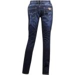 Blaue LS2 Stretch-Jeans mit Knopf aus Denim für Damen Größe L 