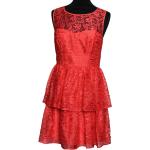 Damenkleid Kleid Spitzenkleid Rot Hellrot Spitze Manoukian Stufenkleid Gr. 36