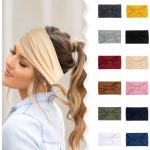 Braune Unifarbene Sportliche Headbands & Stirnbänder aus Polyester für Damen Einheitsgröße 