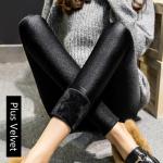 Schwarze Wetlook-Leggings & Glanzleggings aus Polyester maschinenwaschbar für Damen Größe 3 XL für den für den Winter 
