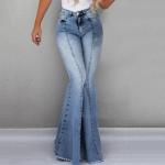 Blaue Unifarbene Casual Ripped Jeans & Zerrissene Jeans aus Denim Handwäsche für Damen Größe 3 XL für Partys 