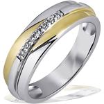 Silberne Goldmaid Bicolor Ringe aus Silber mit Zirkonia für Damen 