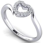 Silberne Elegante ASF Trauringe Ringe mit Herz mit Zirkonia für Damen 