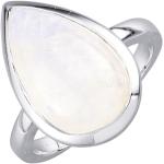 Weiße Mondstein Ringe aus Silber für Damen Größe 58 