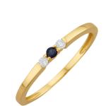 Reduzierte Blaue Saphir Ringe aus Gelbgold für Damen 