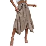 Khakifarbene Elegante Midi Festliche Röcke für Damen Größe M für Partys für den für den Sommer 