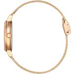 Goldene Citizen Runde Quarz Damenarmbanduhren aus Edelstahl mit Datumsanzeige mit Milanaise-Armband 