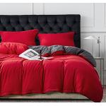 Reduzierte Rote Unifarbene Moderne Allergiker Bettwäsche Sets & Bettwäsche Garnituren mit Reißverschluss 240x220 3-teilig 