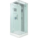 AcquaVapore Dampfdusche Duschtempel Sauna Dusche Duschkabine D38-20L3 100x100 cm ohne 2K Scheiben Versiegelung - weiß Glas D38-20L3-EA