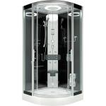 AcquaVapore Dampfdusche Duschtempel Sauna Dusche Duschkabine D46-23T2-EC 100x100 cm mit 2K Scheiben Versiegelung - schwarz Glas D46-23T2-EC-EA