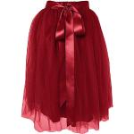 Bordeauxrote Dancina Midi Festliche Röcke aus Tüll für Damen Größe M 