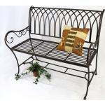 Braune 2-Sitzer-Gartenbänke lackiert aus Metall Breite 50-100cm, Tiefe 100-150cm 