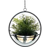 Silberne 22 cm Pflanzenampeln & Blumenampeln 20 cm poliert aus Edelstahl Indoor 