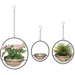Silberne 34 cm Pflanzenampeln & Blumenampeln 15 cm poliert aus Metall Indoor 3-teilig 