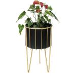 Schwarze Moderne Runde Blumenhocker & Blumentische pulverbeschichtet aus Metall Breite 0-50cm, Höhe 0-50cm, Tiefe 0-50cm 