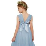 Reduzierte Blaue Elegante Ärmellose Kinderfestkleider aus Tüll für Mädchen für den für den Sommer 