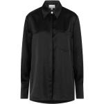 Schwarze Elegante Dante6 Shirts mit Tasche aus Satin für Damen Größe S 