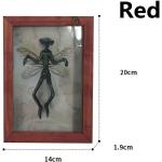 Reduzierte Rote Retro Fotorahmen mit Ornament-Motiv aus Massivholz 