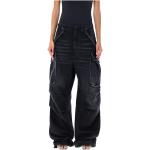 Reduzierte Schwarze Bestickte Hüftjeans & Low Waist Jeans mit Reißverschluss aus Baumwolle für Damen Größe M 