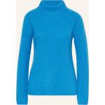 Reduzierte Neonblaue Darling Harbour Stehkragen Kaschmir-Pullover aus Wolle für Damen Größe S 