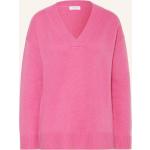 Reduzierte Pinke Darling Harbour V-Ausschnitt Kaschmir-Pullover aus Wolle für Damen Größe S 