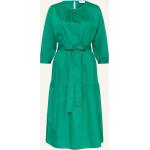 Reduzierte Grüne 3/4-ärmelige Darling Harbour Kleider A-Linie aus Baumwolle für Damen Größe L 