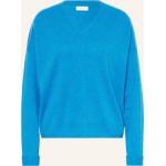 Reduzierte Neonblaue Darling Harbour V-Ausschnitt Kaschmir-Pullover aus Wolle für Damen Größe XS 
