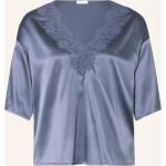 Reduzierte Hellblaue Darling Harbour Pyjamas kurz aus Seide für Damen Größe M 