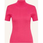 Reduzierte Pinke Kurzärmelige Darling Harbour Rollkragen Strickshirts aus Polyamid für Damen Größe M 